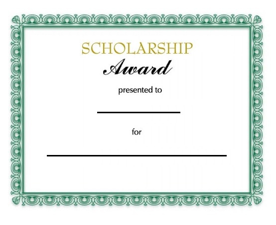 Scholarship Certificate Template