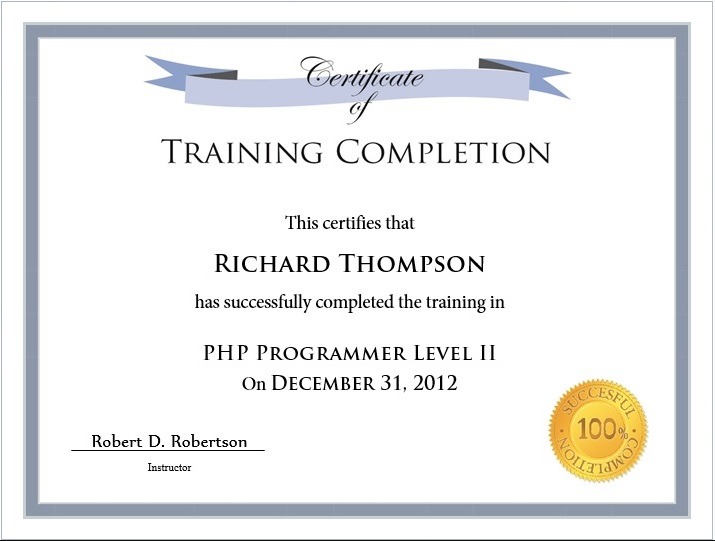 Training Certificate Template