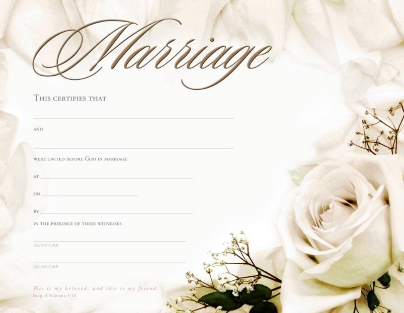 Marriage Certificate Template