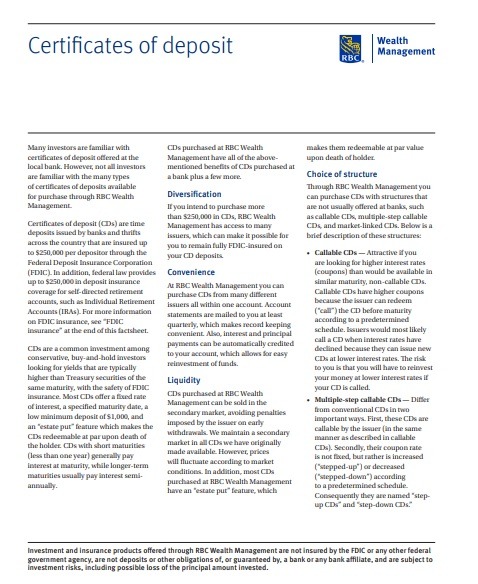 Certificate of Deposit Template