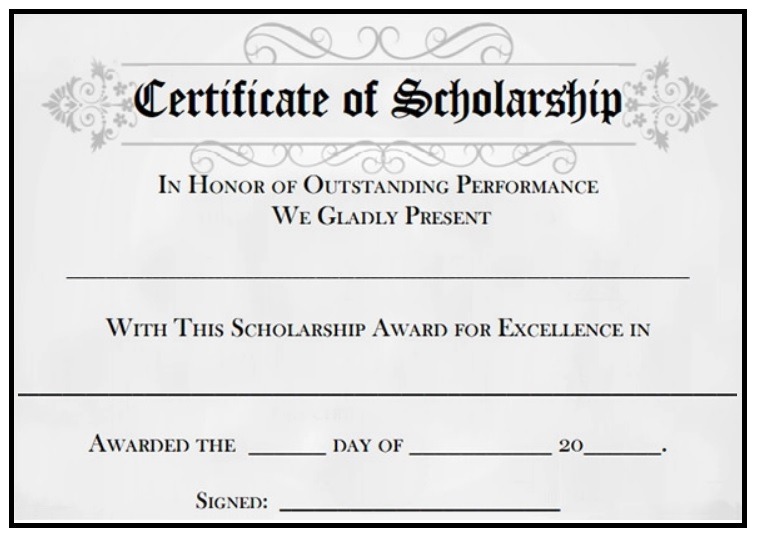 Scholarship Certificate Template