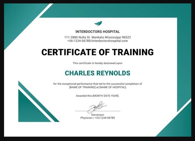 Training Certificate Template