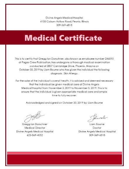 Medical Certificate Template