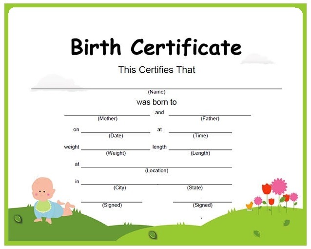 Birth Certificate Template