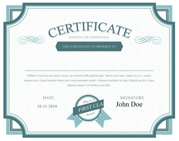 share certificate template