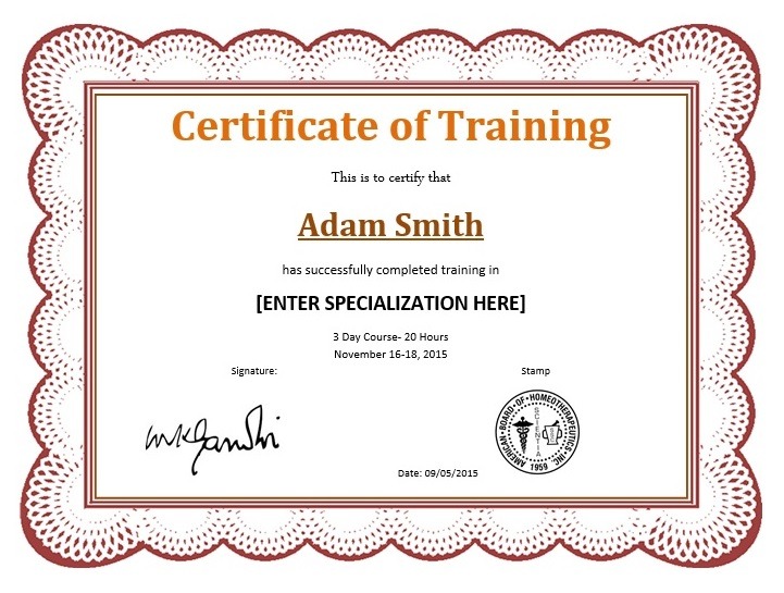 Training Certificate Template