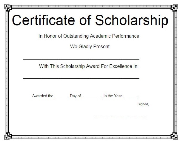 Scholarship Award Certificate Template from www.certificatetemplatess.org