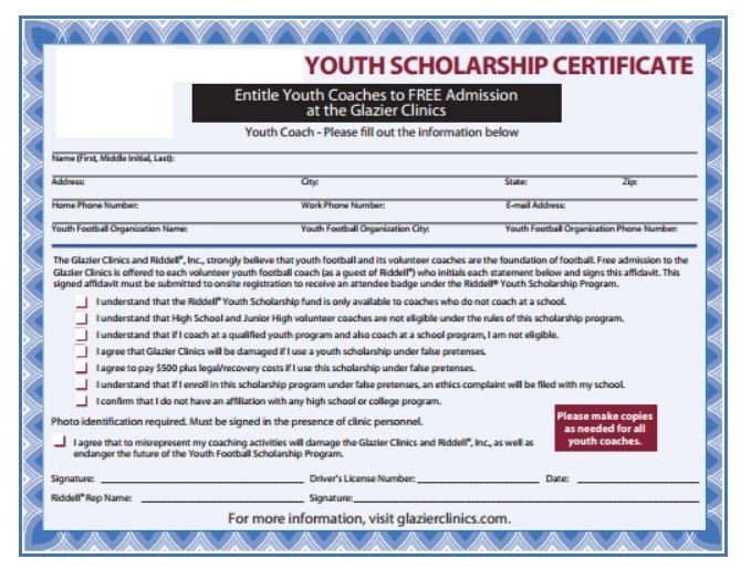 Scholarship Certificate Template