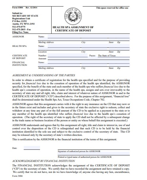 Certificate of Deposit Template