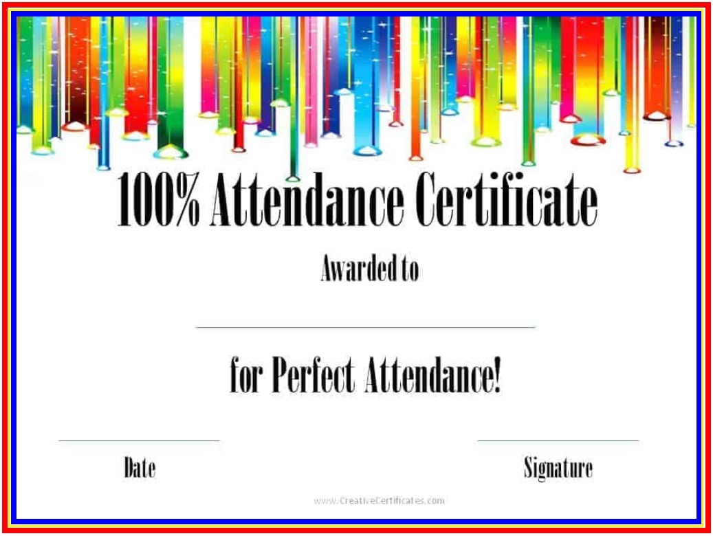 Perfect Attendance Certificate template