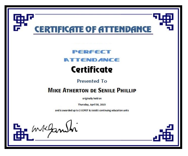 School Attendance Certificate Template