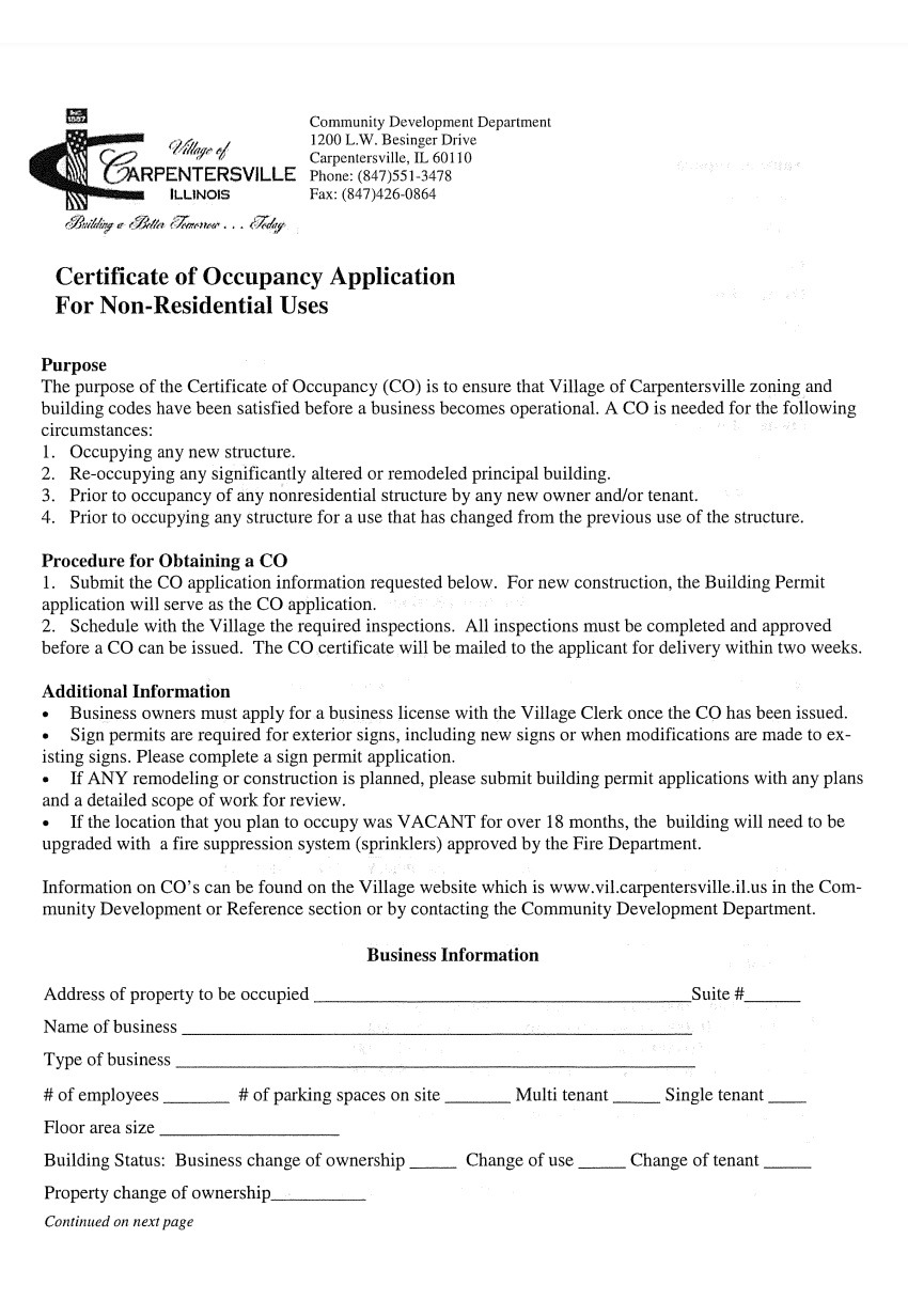 14+ Certificate of Occupancy Templates Free Certificate Templates in